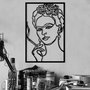 Wallity Kahlo Escultura de Pared en Metal Negro